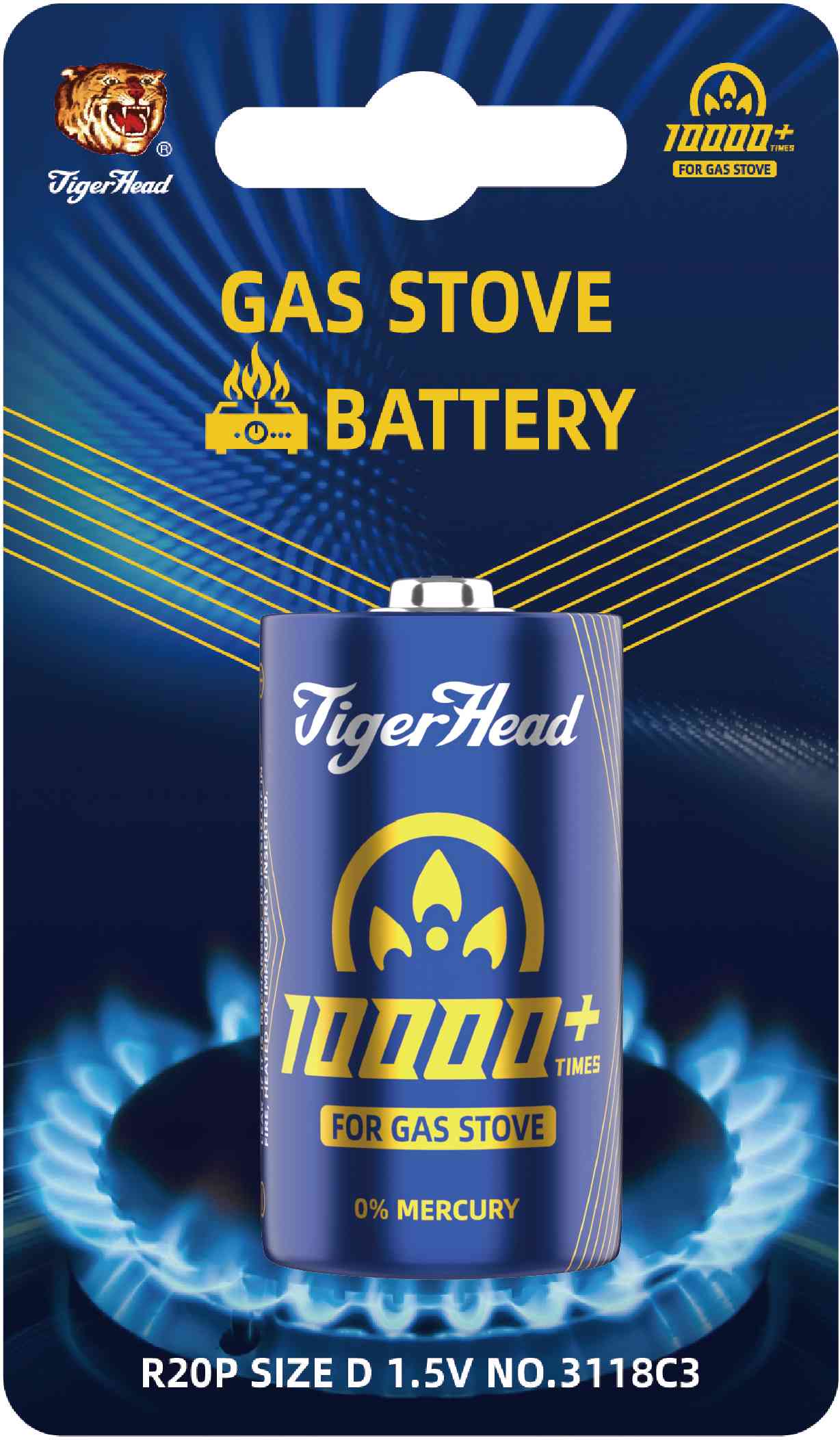 Tiger Head Gas Stove Batteries D Size R20P