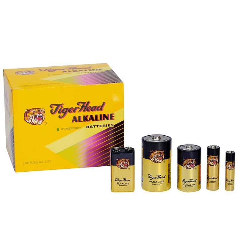 Different types of Dry Cell Alkaline Batteries - Tiger Head